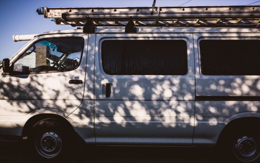 Service van arriving at a Fort Wayne home